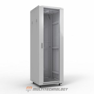 19" Напольный шкаф Rexant серии Standart 42U 600х800 мм, передняя дверь стекло, задняя дверь металл, RAL 7035 (состоит из 2 частей) (04-2306)