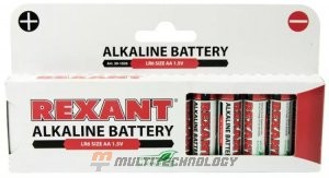 Алкалиновая батарейка AA/LR6 1,5 V 12 шт. REXANT (30-1026)
