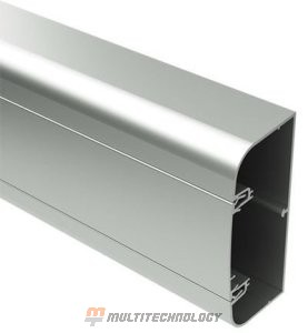 Алюминиевый кабель-канал 90х50 мм, серебристый металлик (09599)