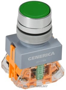 Кнопка D7-11BN d=22мм зеленая GENERICA (BBT50-11BN-3-22-K06-G)