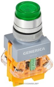 Кнопка D7-11D d=22мм зеленая GENERICA (BBT50-11D-3-12-K06-G)