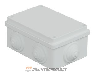 Коробка JBS120 120х80х50, 6 вых., IP55, белая (44008W-1)