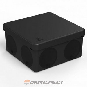 Коробка распределительная 60-0300-9005 для прямого монтажа двухкомпонентная безгалогенная (HF) черная 100х100х50