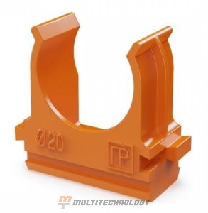 Крепёж-клипса для труб АБС-пластик оранжевая D=20 (100шт) (PR13.0064)