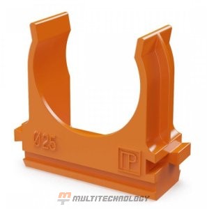 Крепёж-клипса для труб АБС-пластик оранжевая D=25 (100шт) (PR13.0065)