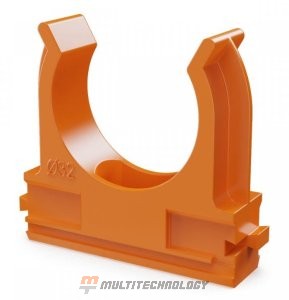 Крепёж-клипса для труб АБС-пластик оранжевая D=32 (25шт) (PR13.0105)