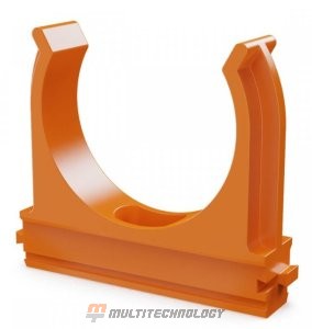 Крепёж-клипса для труб АБС-пластик оранжевая D=50 (10шт) (PR13.0107)