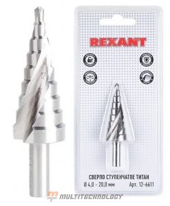 Сверло по металлу ступенчатое «ТИТАН» REXANT, 4.0-20.0 мм (12-6611)
