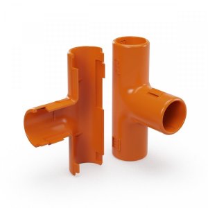 Тройник разборный D=16 оранжевый (Промрукав) (PR13.1153)